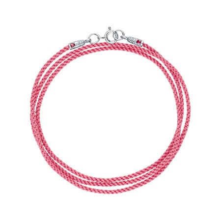 Шнурок с серебряным замком с родированием