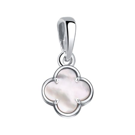 Серебряная подвеска с перламутром и родированием