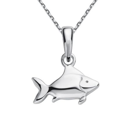 Серебряная подвеска Рыба с родированием блокнот енот сеня и большая рыба