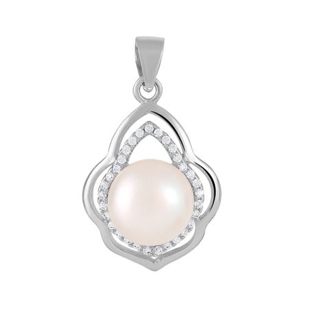 Серебряная подвеска с жемчугом и фианитами с родированием полно ные ручки 1911 черно белый жемчуг серебряная лошадь подходят для colt kimber springfield remington rock island commander gernment