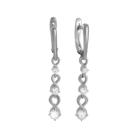 Серьги из серебра с фианитами SWAROVSKI