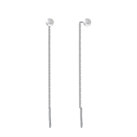 Серебряные серьги с жемчугом и родированием