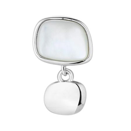 Серебряная подвеска с перламутром и родированием