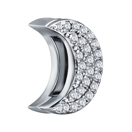 Подвеска-шарм Полумесяц из серебра с фианитами подвеска шарм смайлик кожзам 12 11232 xk 08