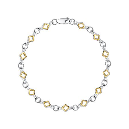 Серебряный браслет с позолотой и родированием