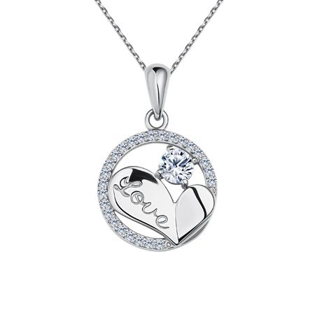 Серебряная подвеска с фианитами и родированием