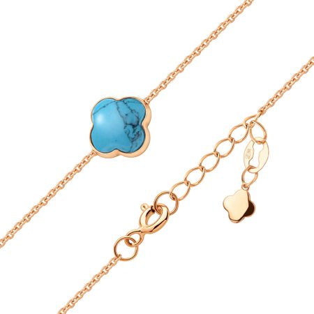 Золотой браслет Клевер с бирюзой брелок my lucky charm клевер металл