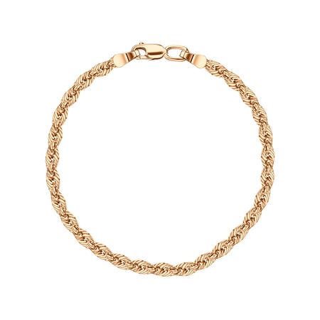 Золотой пустотелый браслет Веревка