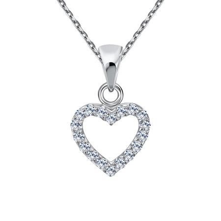 Серебряная подвеска Сердце с фианитами и родированием подвеска maxijoy сердце с оленями 11 5см красная дерево