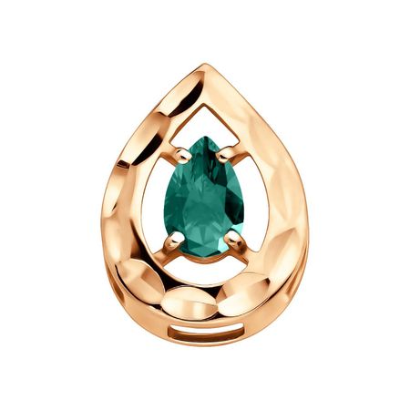 Золотая подвеска с изумрудом и алмазной гранью