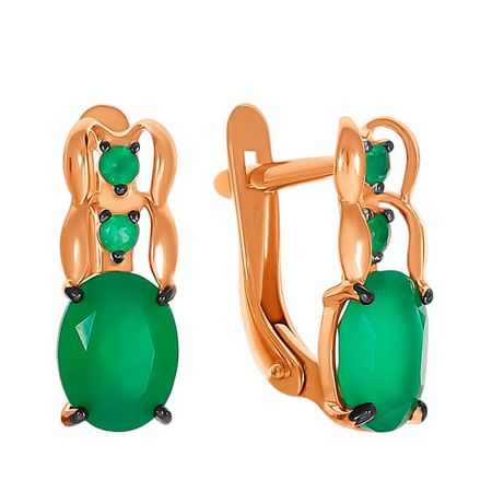 Серьги из золота с агатами