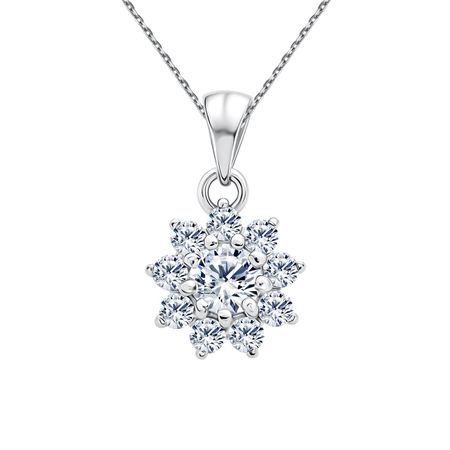 Подвеска Цветок из серебра с фианитами