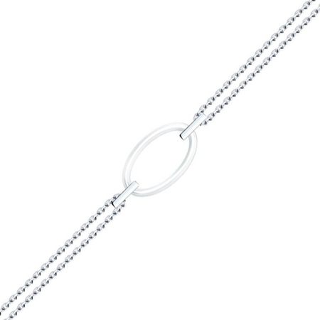 Серебряный браслет с керамикой и родированием