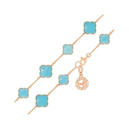 Золотой браслет с ларимаром из коллекции КЛЕВЕР брелок my lucky charm клевер металл