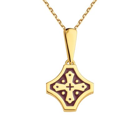 Серебряная подвеска с эмалью и позолотой