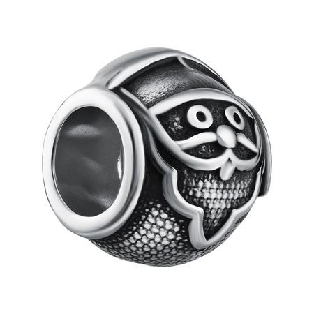 Серебряный шарм Дед Мороз с чернением