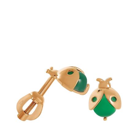 Серьги-пусеты Божья коровка из золота с гранатом анатолий федорович дроздов божья коровка попаданец в 60 е