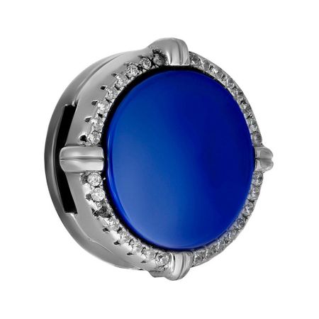 Подвеска-шарм из серебра с керамикой и фианитами