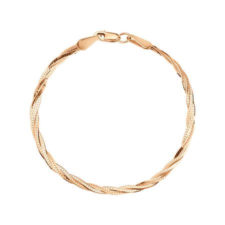 Золотой браслет Косичка из 3 цепей тесьма джут косичка 4 см х 2 м