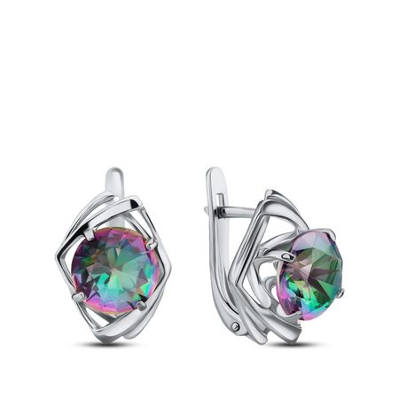 Серьги из серебра с кварцем