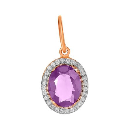 Золотая подвеска с александритом и фианитами