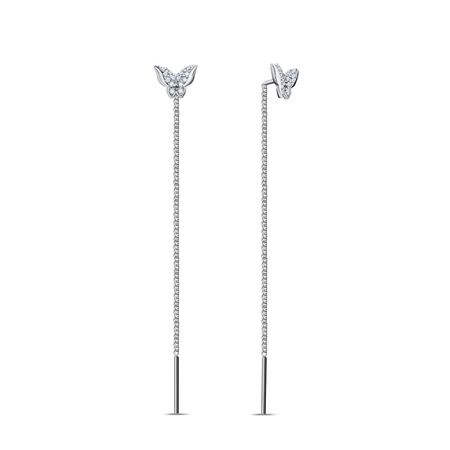 Серебряные серьги Бабочка с фианитами и родированием мебельные петли naierdi мини бабочка бронзовые золотые серебряные 30 шт