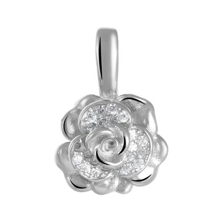 Подвеска Роза из серебра с фианитами кровавая роза повязка на голову для хэллоуина