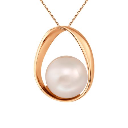 Серебряная подвеска с жемчугом и позолотой