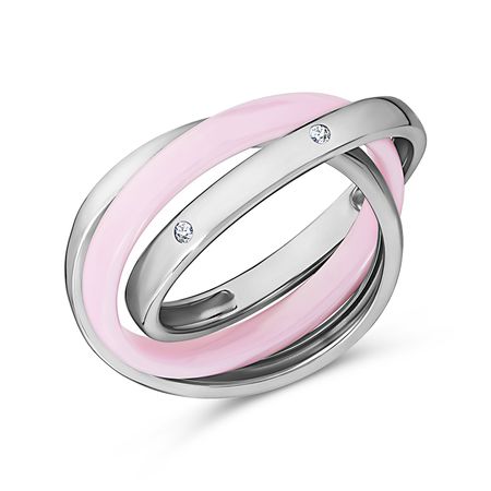 Серебряное кольцо с керамикой и фианитами