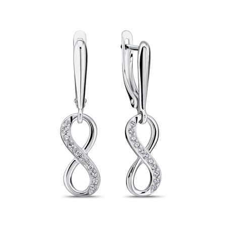 Серьги Бесконечность из серебра с фианитами светлана игоревна рыжакова путешествие в бесконечность индийские этнографические этюды