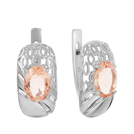 Серьги из серебра с ювелирными кристаллами