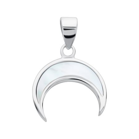 Серебряная подвеска с перламутром и родированием