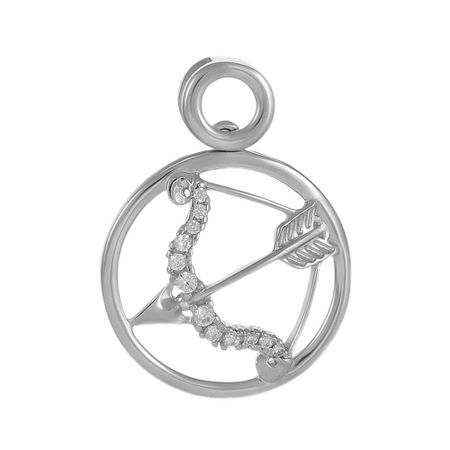 Серебряная подвеска с фианитами со знаком зодиака Стрелец елена ивановна афанасьева театр тающих теней под знаком волка