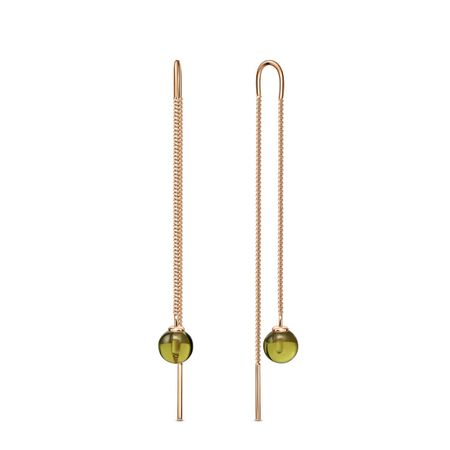 Золотые серьги с янтарем