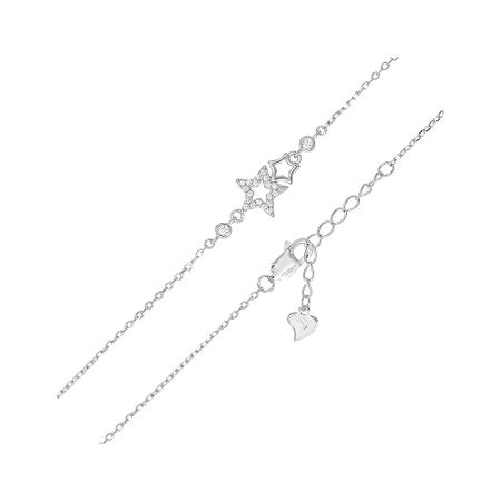 Серебряный браслет Звезда с фианитами и родированием хру ная люстра ловца солнца звезда нептуна 38 50 мм