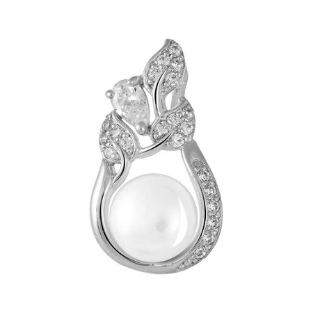 Серебряная подвеска с жемчугом и фианитами с родированием полно ные ручки 1911 черно белый жемчуг серебряная лошадь подходят для colt kimber springfield remington rock island commander gernment