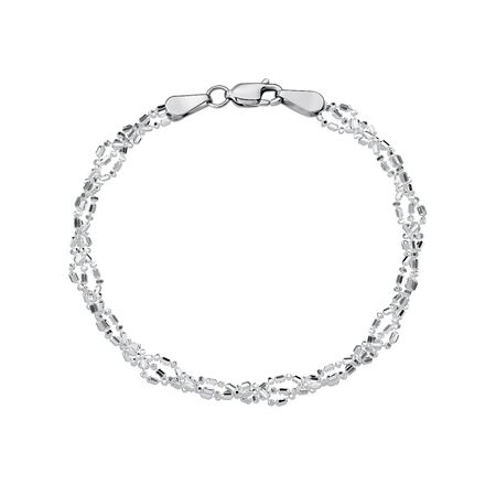 Золотой браслет Косичка Перлина из 3 цепей с родированием тесьма джут косичка 4 см х 2 м