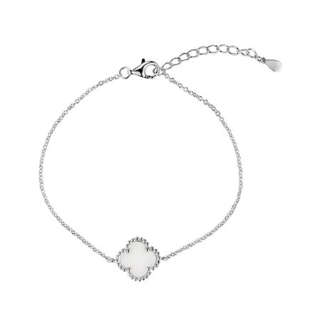 Серебряный браслет с керамикой и родированием