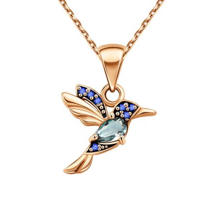 Серебряная подвеска с ювелирными кристаллами и фианитами