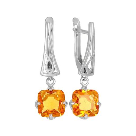 Серьги из серебра с цитринами