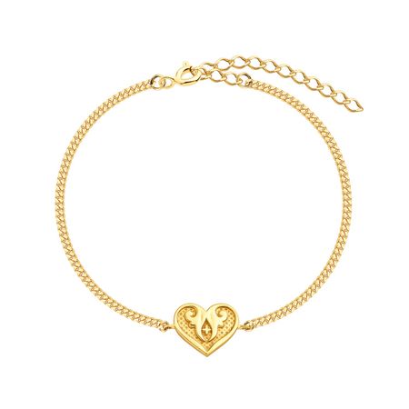 Серебряный браслет Сердце с позолотой