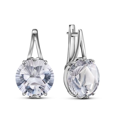 Серебряные серьги с алпанитами и родированием