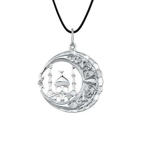 Серебряная мусульманская подвеска с фианитом