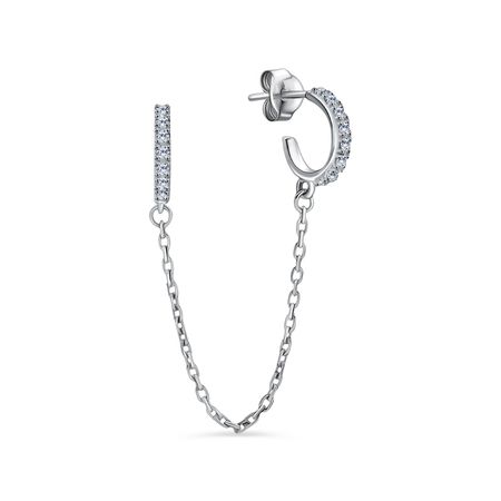 Серебряная серьга с фианитами и родированием татьяна витальевна устинова серьга артемиды