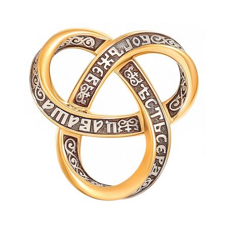 Серебряная подвеска Тринити с позолотой и чернением