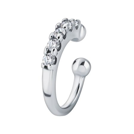 Серебряная серьга с фианитами и родированием татьяна витальевна устинова серьга артемиды