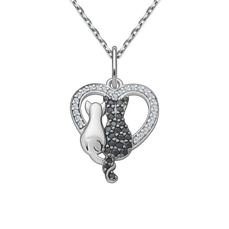 Серебряная подвеска Кошки с фианитами пазл castorland 1500 эл кошки 68 47см c 151639