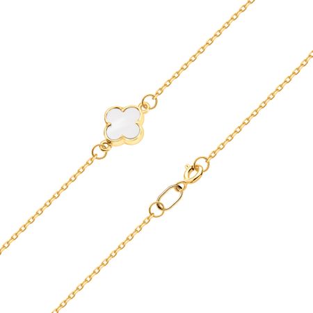 Золотой браслет Клевер с эмалью брелок my lucky charm клевер металл