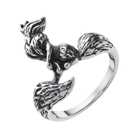 Серебряное кольцо Лиса с чернением лиса и журавль журавль и цапля русские сказки