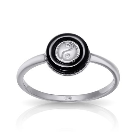 Кольцо из серебра с керамикой и фианитами